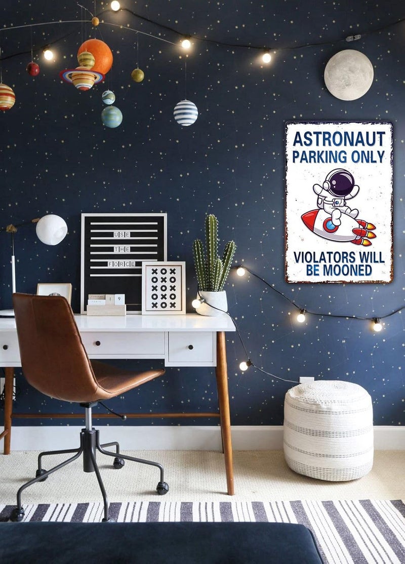 Bestylez Perfect Space Gifts for Kids - Astronaut Parking Only Sign - Outer Space Themed Decor for Boys Room | Fun Space Poster for Kids Wall Art, 8 x 12 Inch (936) - Image 4